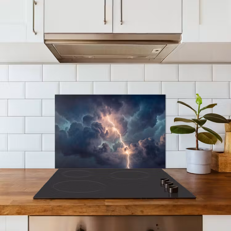 Bliksem - Storm - Natuur - Donker keuken achterwand spatscherm klein -sfeer2
