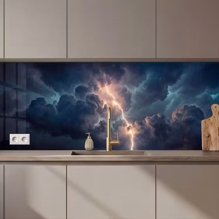 Bliksem - Storm - Natuur - Donker keuken achterwand 2 middel zz_3dshopping