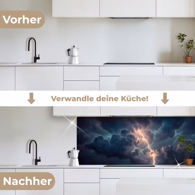 Bliksem - Storm - Natuur - Donker keuken achterwand 2 middel -voor-na_DE