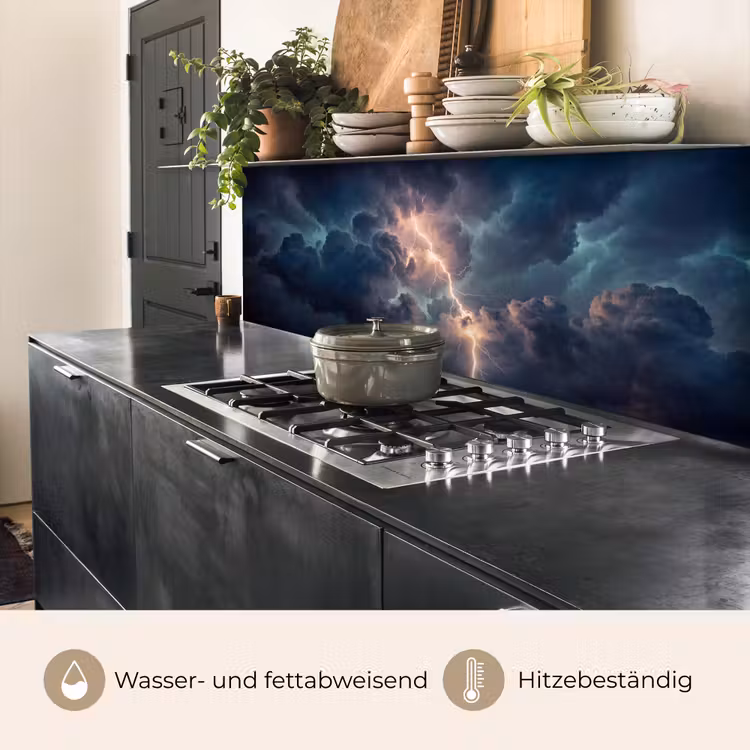Bliksem - Storm - Natuur - Donker keuken achterwand 2 middel -usp_DE