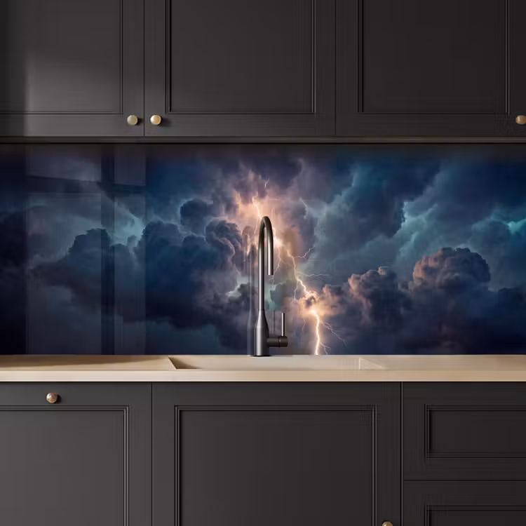 Bliksem - Storm - Natuur - Donker keuken achterwand 2 middel -sfeer1