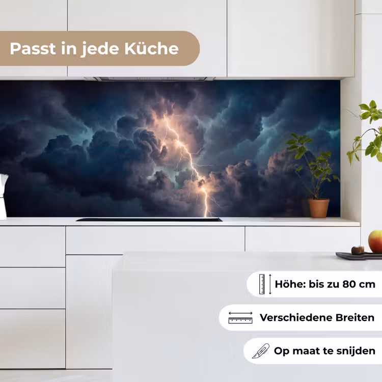 Bliksem - Storm - Natuur - Donker keuken achterwand 2 middel -sfeer4_DE
