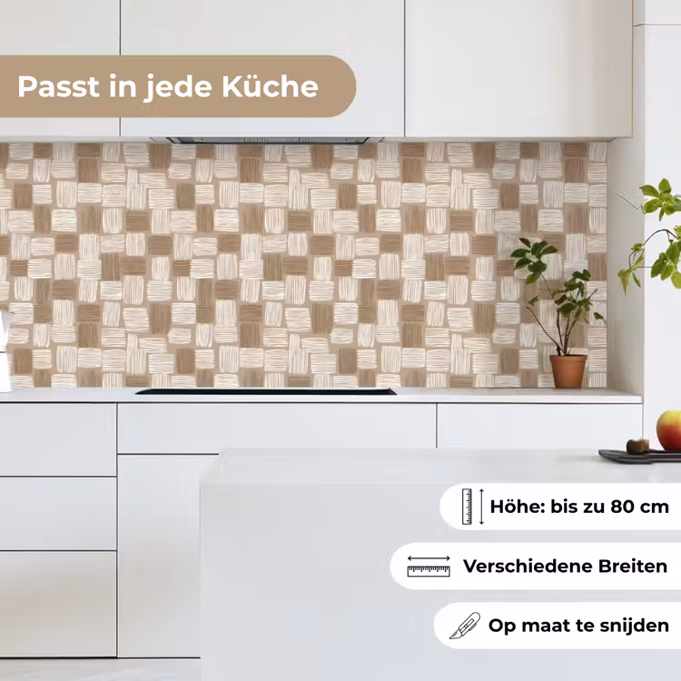 Blok - Patroon - Bruin keuken achterwand 2 middel 871 -sfeer4_DE