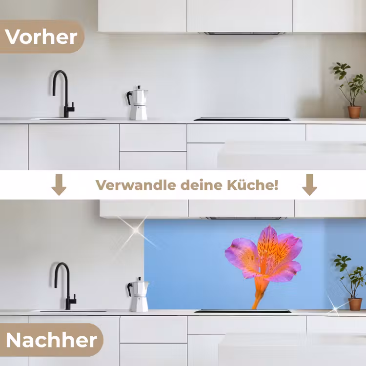 Bloem - Detail - Kleurrijk keuken achterwand 2 middel -voor-na_DE