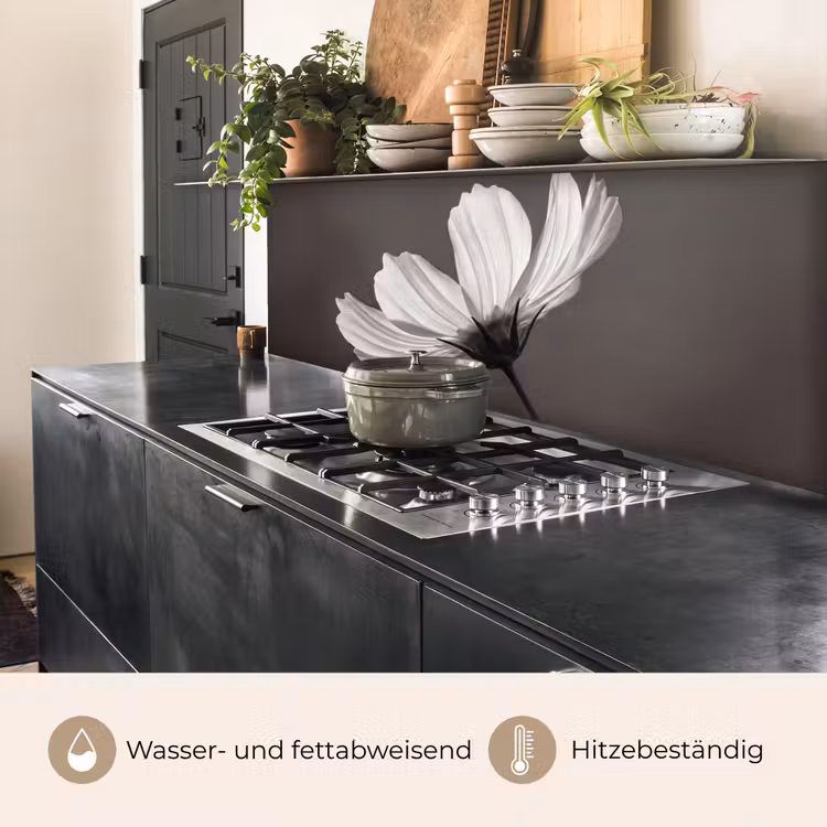 Bloem - Minimalistisch - Zwart - Wit keuken achterwand 2 middel -usp_DE