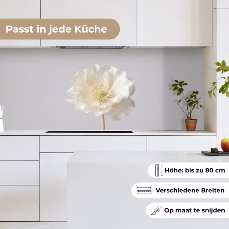 Bloem - Minimalistisch -Wit keuken achterwand 2 middel -sfeer4_DE