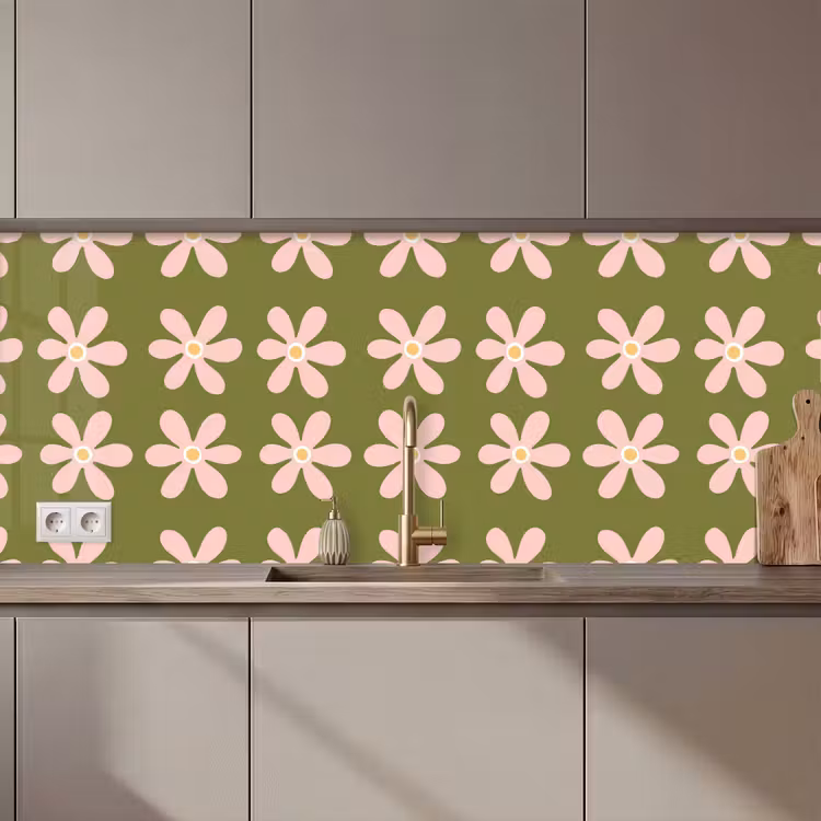 Bloem - Modern - Groen keuken achterwand 2 middel 871 zz_3dshopping