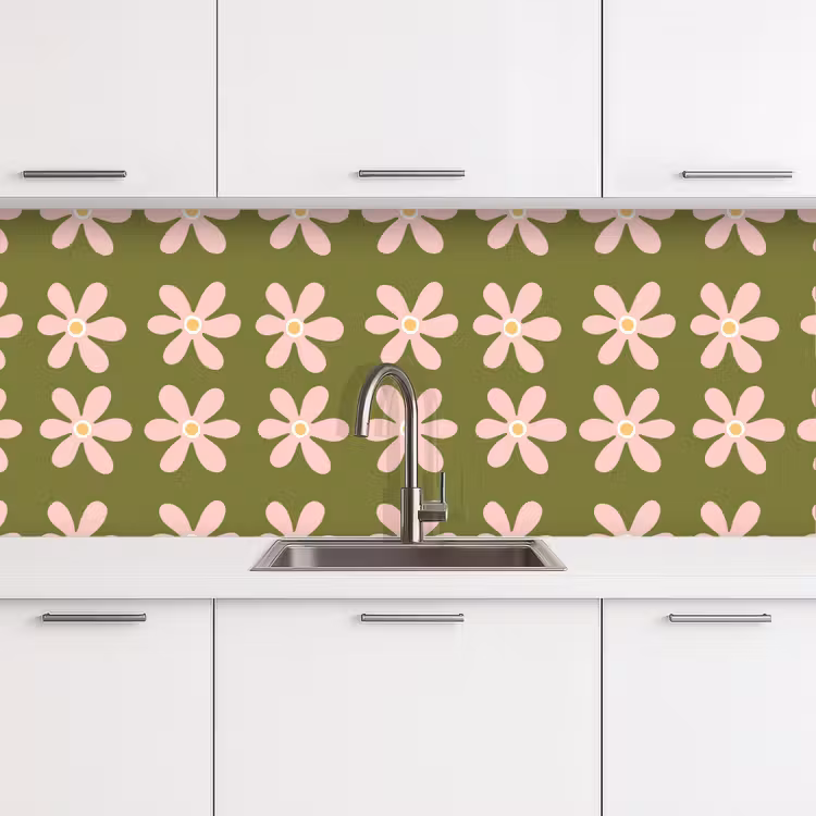 Bloem - Modern - Groen keuken achterwand 2 middel 871 -3d