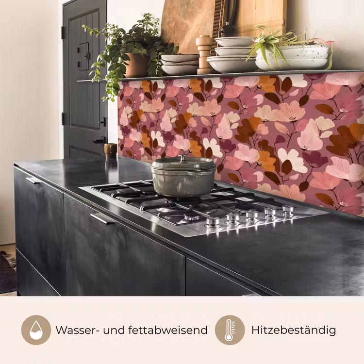 Bloem - Patroon - Roze keuken achterwand 2 middel 871 -usp_DE