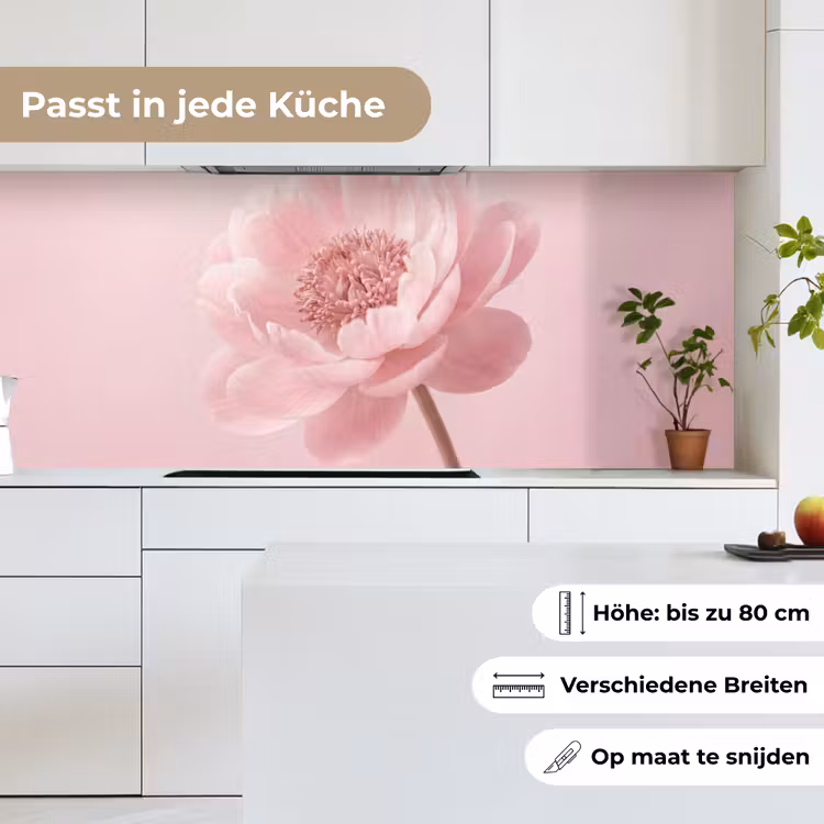Bloem - Pioenroos - Roze keuken achterwand 2 middel -sfeer4_DE