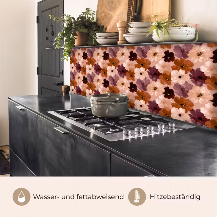 Bloemen - Abstract - Aardetinten keuken achterwand 2 middel 871 -usp_DE
