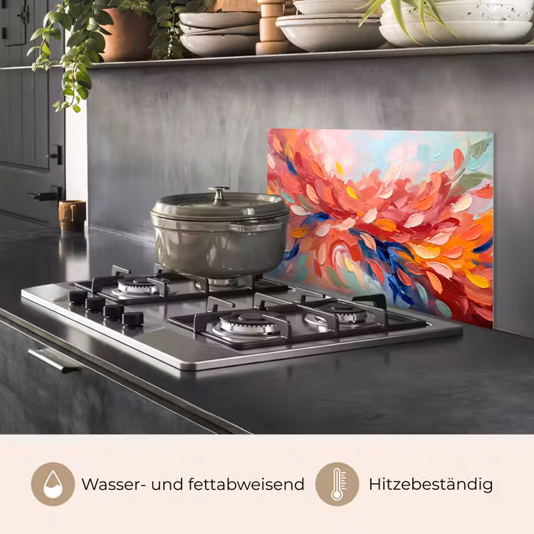 Bloemen - Abstract - Kunst - Modern keuken achterwand spatscherm klein -usp_DE