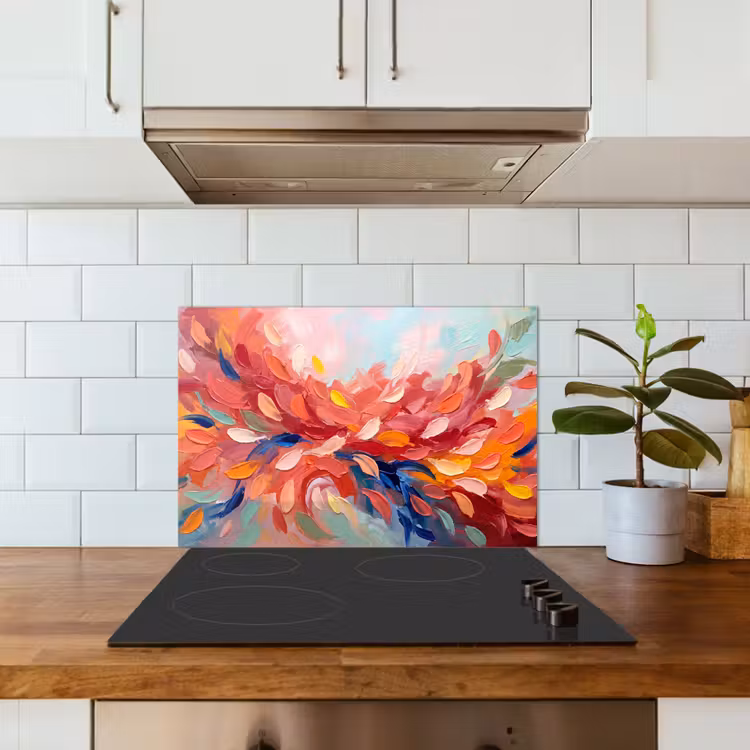 Bloemen - Abstract - Kunst - Modern keuken achterwand spatscherm klein -sfeer2