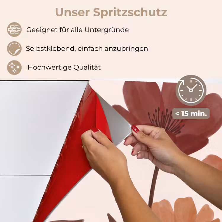 Bloemen - Abstract - Modern - Bruin - Decoratief keuken achterwand spatscherm klein -spatscherm_DE