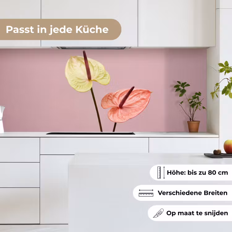 Bloemen - Anthuriums - Geel - Roze keuken achterwand 2 middel -sfeer4_DE