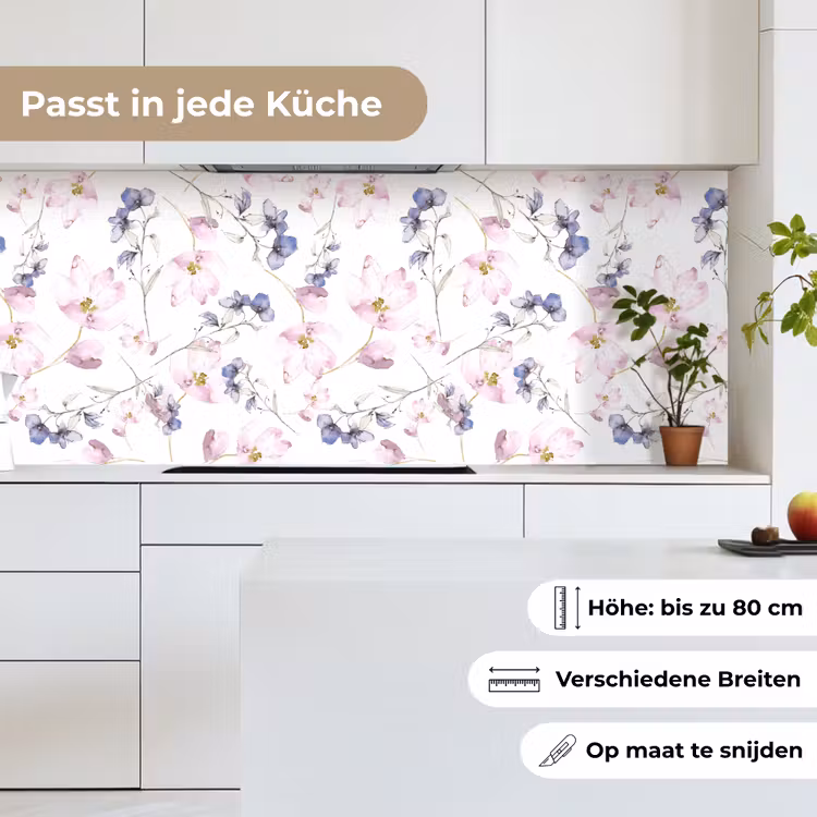 Bloemen - Waterverf - Bohemian - Patroon keuken achterwand 2 middel 871 -sfeer4_DE