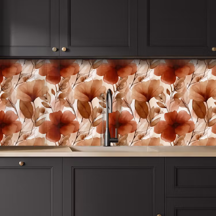 Bloemen - Aquarel - Botanisch - Terracotta keuken achterwand 2 middel 871 -sfeer1