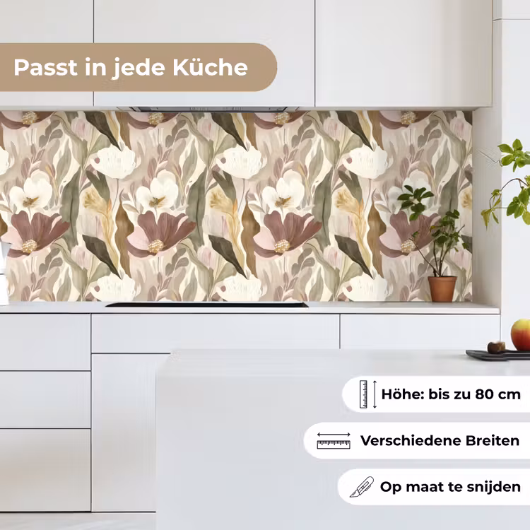 Bloemen - Aquarel - Kleurrijk keuken achterwand 2 middel 871 -sfeer4_DE