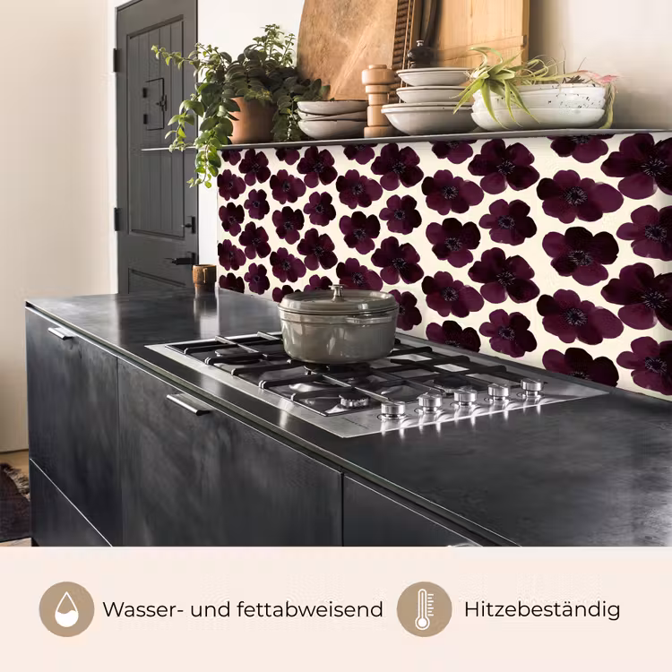 Bloemen - Aquarel - Paars keuken achterwand 2 middel 871 -usp_DE