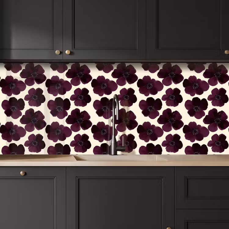 Bloemen - Aquarel - Paars keuken achterwand 2 middel 871 -sfeer1