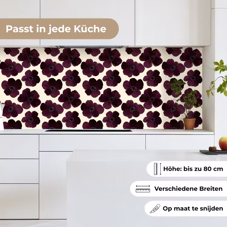 Bloemen - Aquarel - Paars keuken achterwand 2 middel 871 -sfeer4_DE