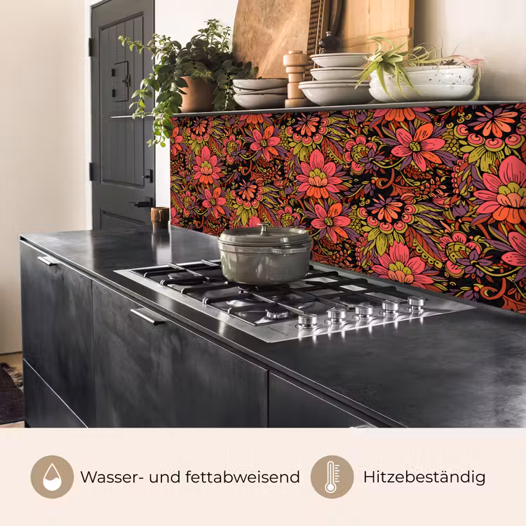 Bloemen - Bladeren - Design keuken achterwand 2 middel 871 -usp_DE