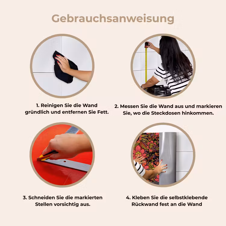 Bloemen - Bladeren - Design keuken achterwand 2 middel 871 -gebruiksaanwijzing_DE