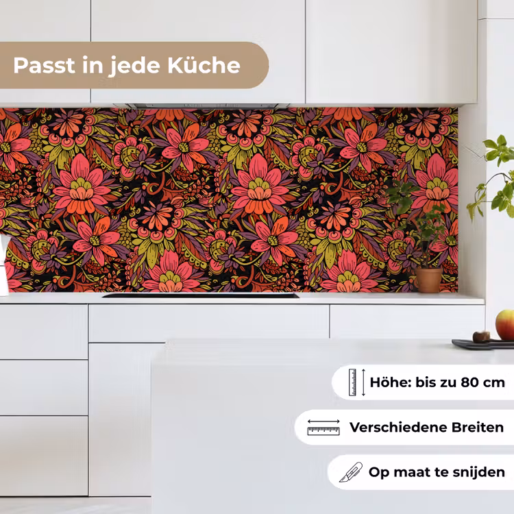 Bloemen - Bladeren - Design keuken achterwand 2 middel 871 -sfeer4_DE