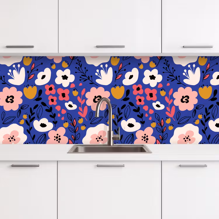 Bloemen - Bladeren - Patronen keuken achterwand 2 middel 871 -3d