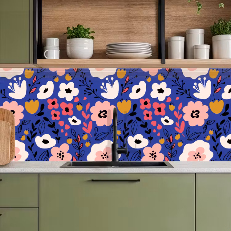 Bloemen - Bladeren - Patronen keuken achterwand 2 middel 871 -sfeer3