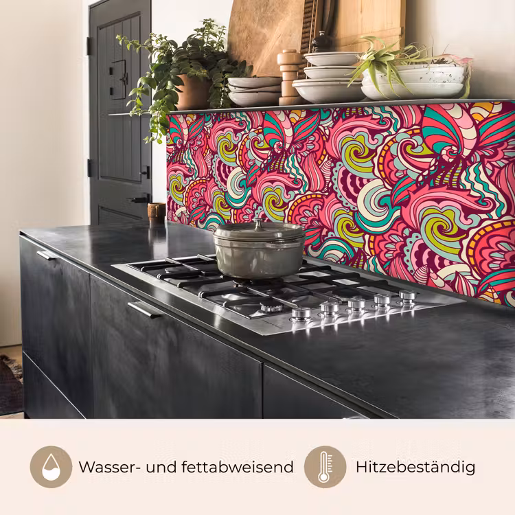 Bloemen - Bladeren - Regenboog - Hippie - Design keuken achterwand 2 middel 871 -usp_DE