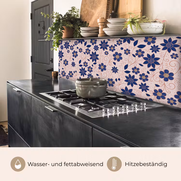 Bloemen - Blauw - Japan - Patronen keuken achterwand 2 middel 871 -usp_DE