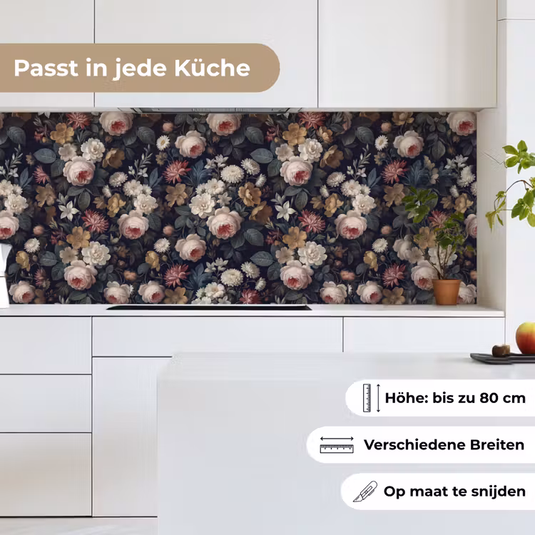 Bloemen - Boeket - Botanisch - Vintage - Donkere achtergrond keuken achterwand 2 middel -sfeer4_DE