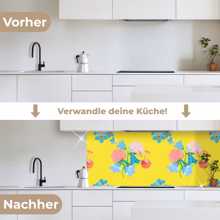 Bloemen - Boeket - Lente - Patronen keuken achterwand 2 middel 871 -voor-na_DE