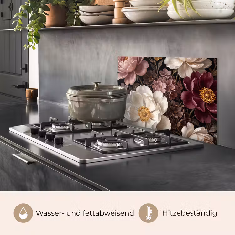 Bloemen - Boeket - Klassiek - Donker - Rood keuken achterwand spatscherm klein -usp_DE