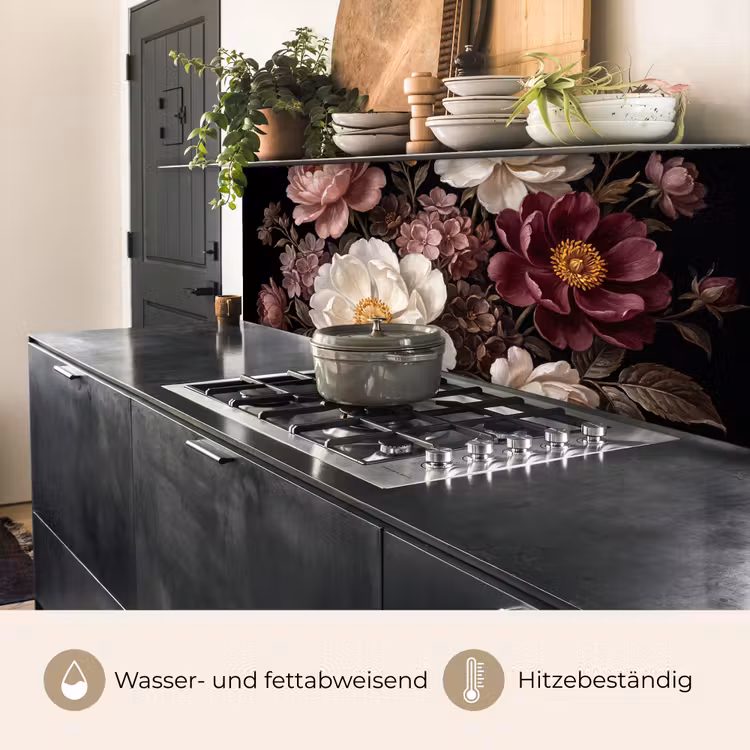 Bloemen - Boeket - Klassiek - Donker - Rood keuken achterwand 2 middel -usp_DE