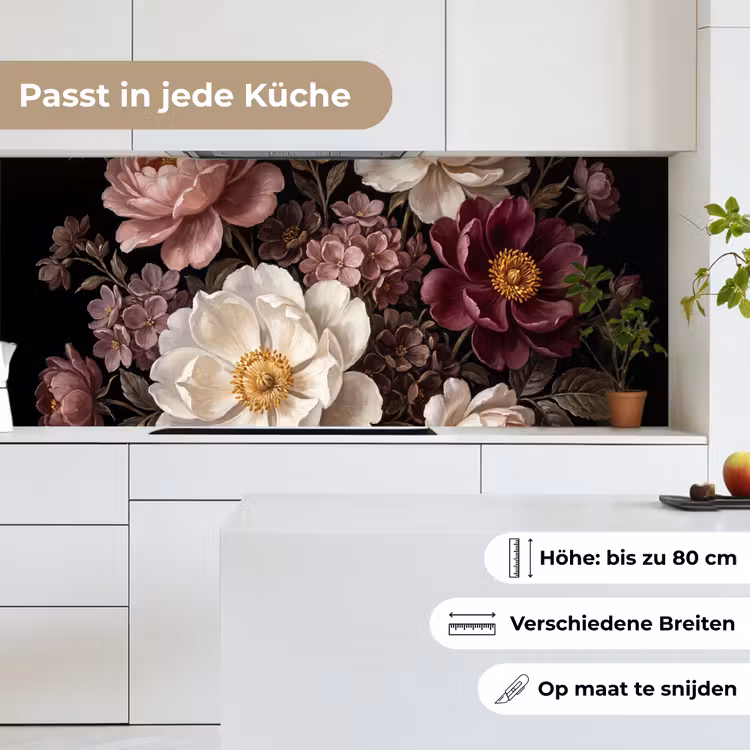 Bloemen - Boeket - Klassiek - Donker - Rood keuken achterwand 2 middel -sfeer4_DE