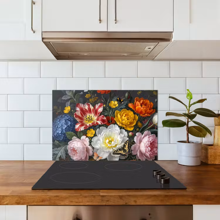 Bloemen - Boeket - Klassiek - Kleurrijk - Natuur keuken achterwand spatscherm klein -sfeer2