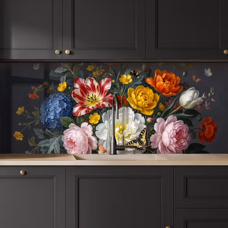 Bloemen - Boeket - Klassiek - Kleurrijk - Natuur keuken achterwand 2 middel -sfeer1
