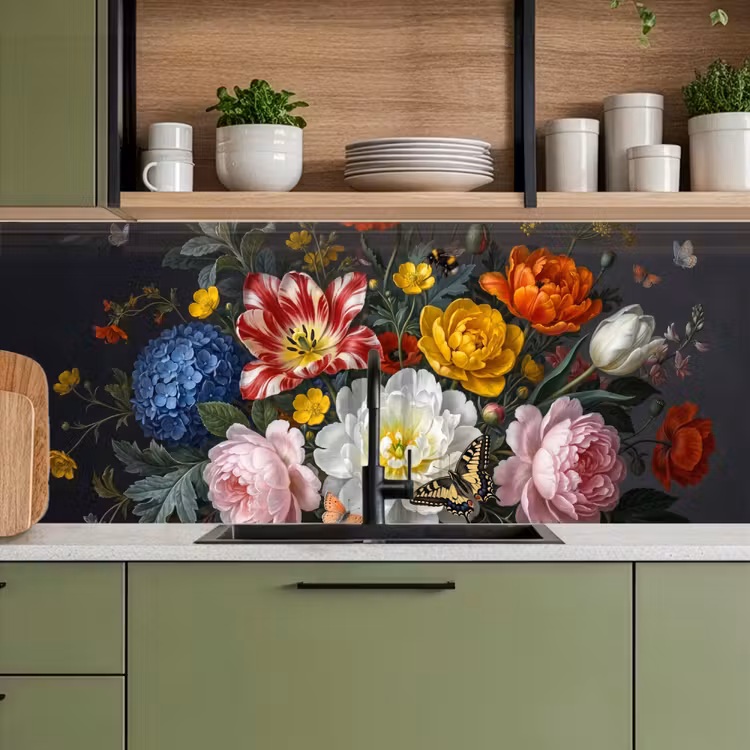 Bloemen - Boeket - Klassiek - Kleurrijk - Natuur keuken achterwand 2 middel -sfeer3