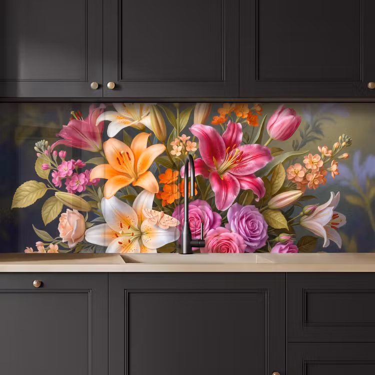 Bloemen - Boeket - Natuur - Kleurrijk - Modern keuken achterwand 2 middel -sfeer1