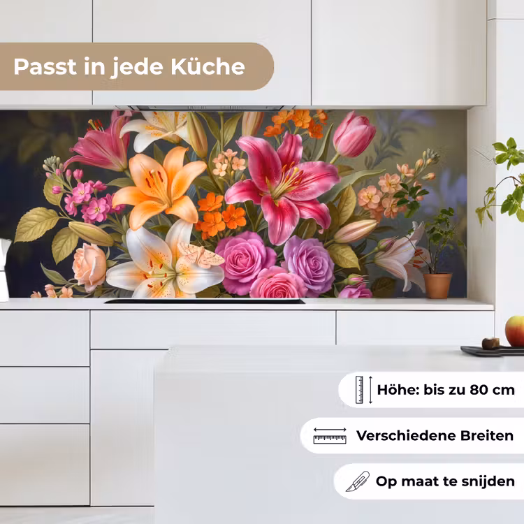 Bloemen - Boeket - Natuur - Kleurrijk - Modern keuken achterwand 2 middel -sfeer4_DE