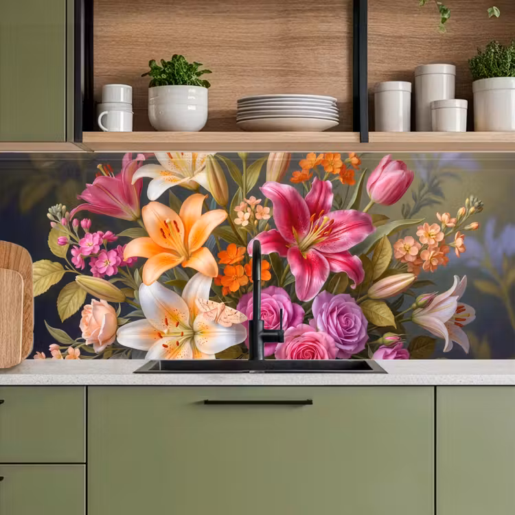 Bloemen - Boeket - Natuur - Kleurrijk - Modern keuken achterwand 2 middel -sfeer3