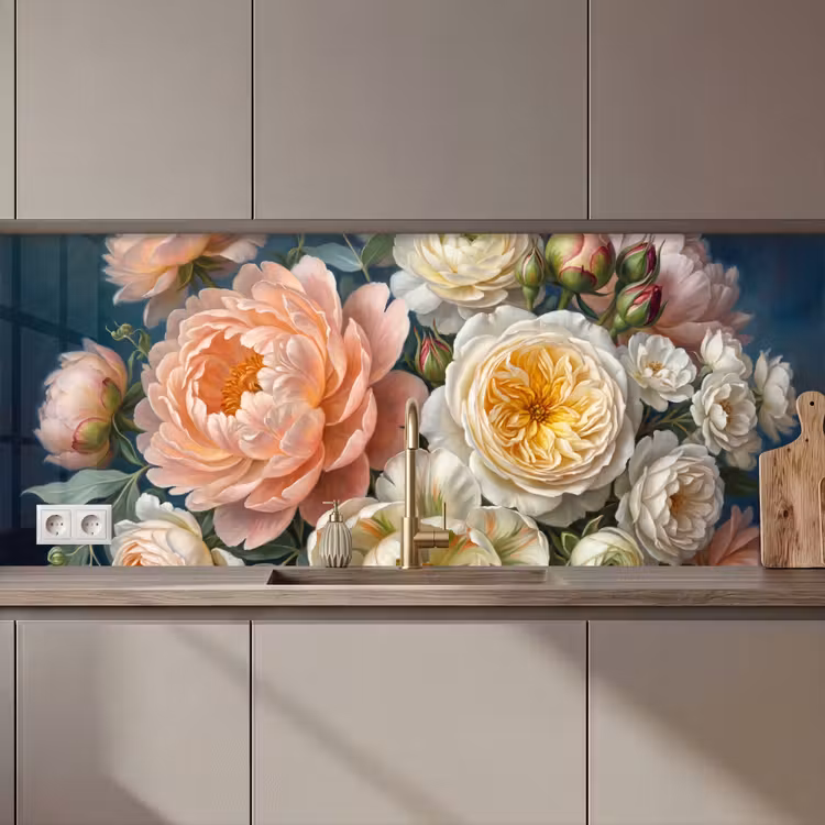 Bloemen - Boeket - Natuur - Klassiek - Kleurrijk keuken achterwand 2 middel zz_3dshopping