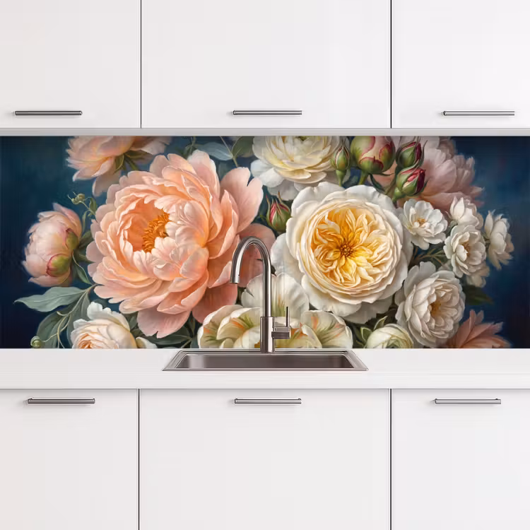 Bloemen - Boeket - Natuur - Klassiek - Kleurrijk keuken achterwand 2 middel -3d