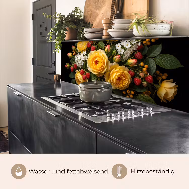 Bloemen - Boeket - Natuur - Klassiek - Geel keuken achterwand 2 middel -usp_DE
