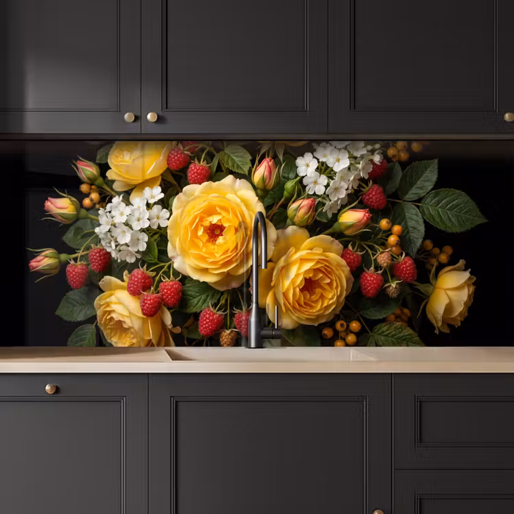 Bloemen - Boeket - Natuur - Klassiek - Geel keuken achterwand 2 middel -sfeer1