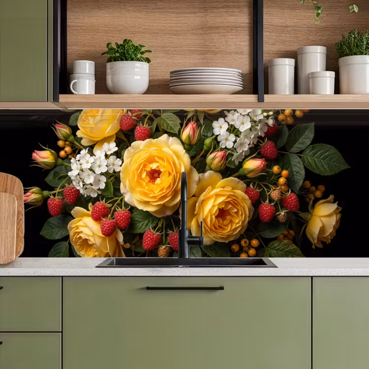 Bloemen - Boeket - Natuur - Klassiek - Geel keuken achterwand 2 middel -sfeer3