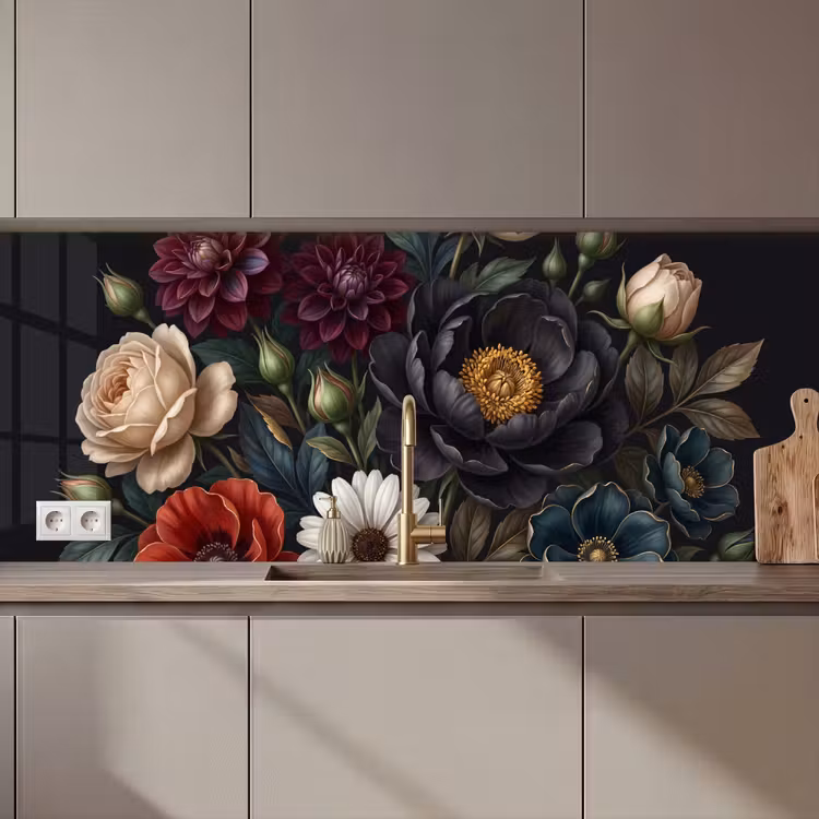 Bloemen - Boeket - Natuur - Klassiek - Weelderig keuken achterwand 2 middel zz_3dshopping