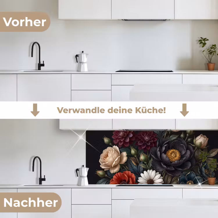 Bloemen - Boeket - Natuur - Klassiek - Weelderig keuken achterwand 2 middel -voor-na_DE